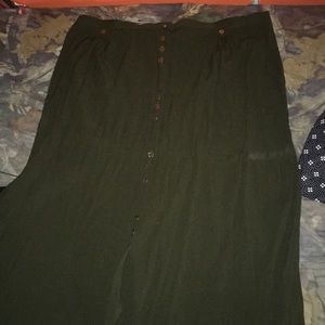 Army green skirt with buttons